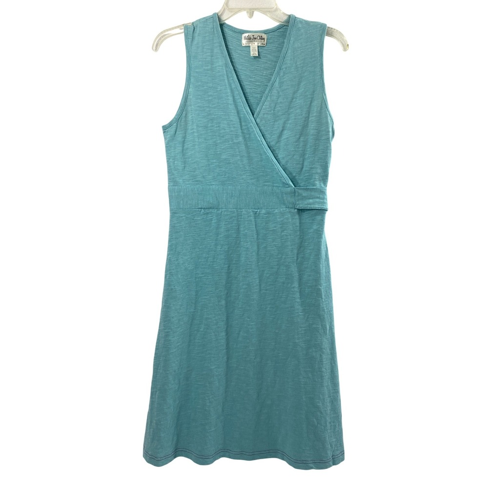 Matilda Jane Dress Women Small Blue Slub Cotton Sleeveless Wrap Top Casual Comfy